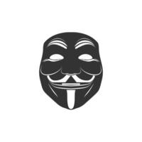 Silhouette anonymous mask on white background vector