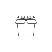 Illustration of a simple outline icon of noodles seen from the side vector