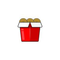 Illustration of a simple cartoon icon of noodles seen from the side. vector