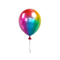 Glossy Rainbow Balloon with String png