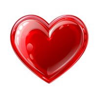 Glossy Red Heart Icon with Highlights png
