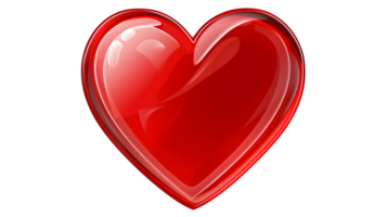 Glossy Red Heart Icon with 3D Effect png