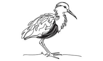 A drawing of a bird standing on the ground vector