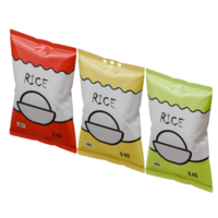 Rice 3D Design Element Isometric View In 3 Variant png
