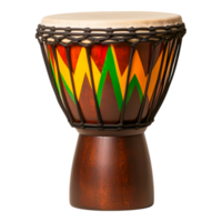 Vibrant Handcrafted Drum with Unique Geometric Patterns Showcasing Artistic Design and Cultural Heritage for Music Enthusiasts and Artistic Projects png