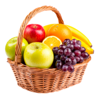Fresh Fruit Basket with Colorful Assortment png