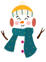 Snowman flat illustration cute png