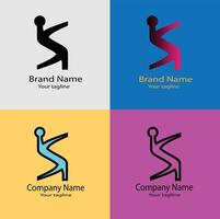 Four different designs of a logo representing conviction and humanity. vector