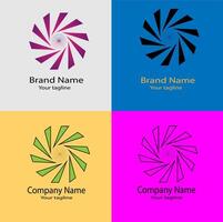 Same shape rotating logo design in different craft vector
