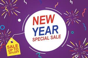 End of year sale banner template design. new year discount colorful background. Social media, shopping online. template vector