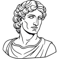 A drawing of a man with curly hair and a beard vector