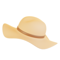 3d rendering beach icon concept. 3d render beach hat png