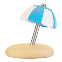 3d rendering beach icon concept. 3d render beach umbrella png