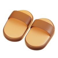 3d rendering beach icon concept. 3d render slipper png