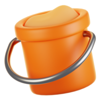 3d rendering beach icon concept. 3d render sand bucket png