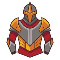 A knight armor with a helmet and armor vector