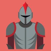 A knight in armor on a red background vector