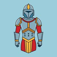 A knight in armor on a blue background vector