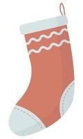Flat illustration of winter sock isolated on white background. vector