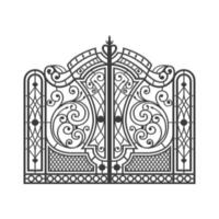 detail of classic gate ornament design isolated on white background vector