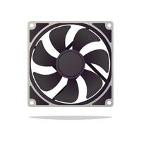 Computer cooling fan isolated on white background. vector