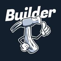 hammer mascot drawing design vector