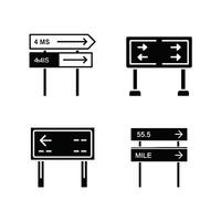 High Quality Mile Marker Informational Signs vector