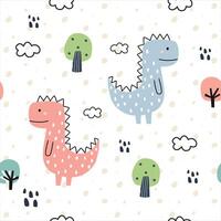 seamless pattern with dinosaurs vector