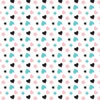 seamless pattern with dots and hearts vector