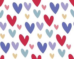 seamless pattern with colorful hearts vector