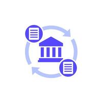 bank document management icon on white vector