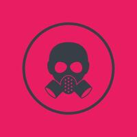 gas mask, respirator icon in circle vector