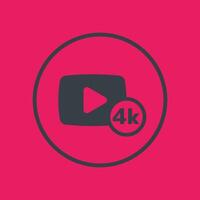 4K content icon in circle vector