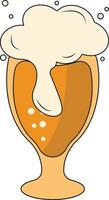 Illustration of beer in glass with foam vector