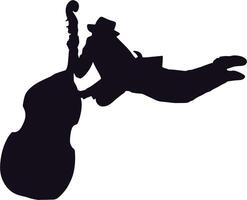 A silhouette of a man playing a cello vector