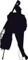 A silhouette of a man playing a cello vector