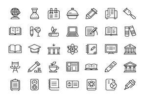 Study material icon simplifies academic research vector
