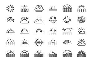 Sunset Icon Marks the Day's End vector