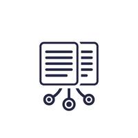 compiling data icon with documents vector