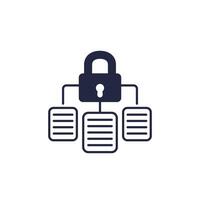 document protection, data security icon on white vector
