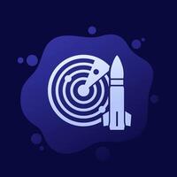 radar, ballistic missile detection icon, vector