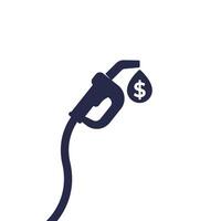 Fuel pump nozzle, petrol price vector