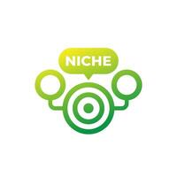 Niche icon, specialized segment of the market vector