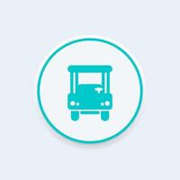 Golf cart icon, golf car front view vector