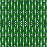 Abstract Ikat seamless green with circle shape style with geometric shapes and diagonal Stripes . Christmas texture concepe vector