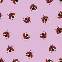 Seamless ladybug surface design pattern vector