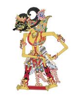 Wayang puppet shadow, Gatotkaca image illustration, Javanese traditional performance art. vector