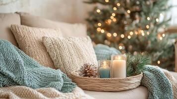 Cozy Scandinavian Inspired New Year s Decor with Warm Beige and Grey Tones photo