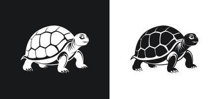Turtle logo design, illustration, flat style, black and white vector