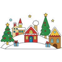 A generated image of Christmas Village. Christmas Background vector